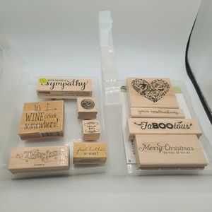 Stampin' Up Stamp with mix of others - all wood block stamps.